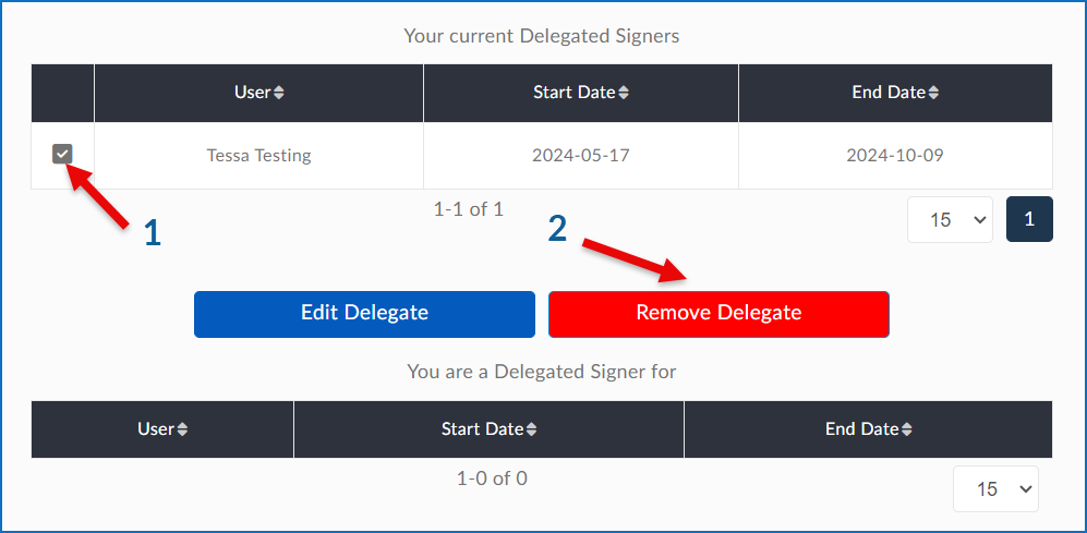 Removing a Delegate Signer