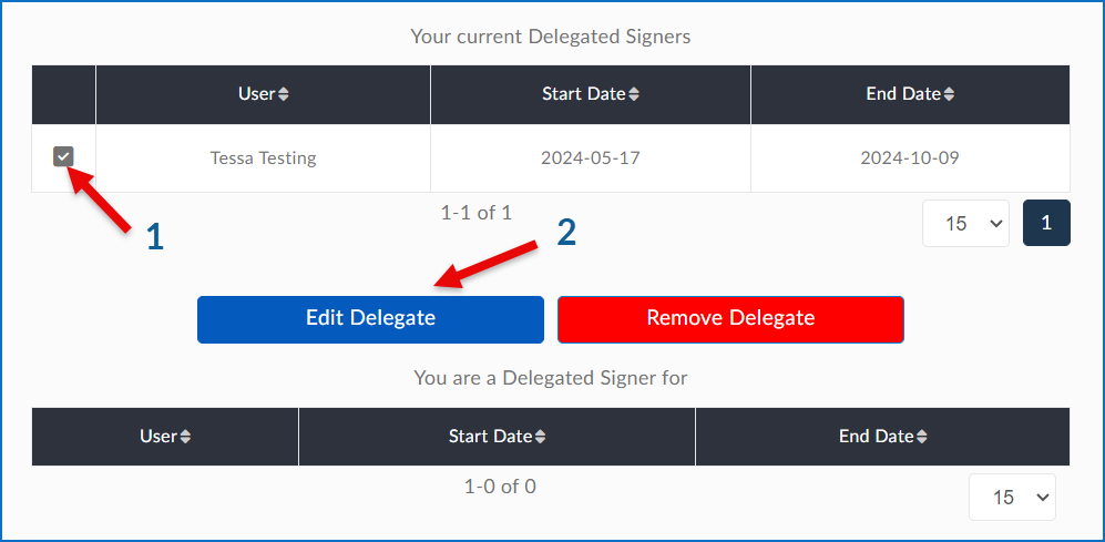 Editing a Delegate Signer