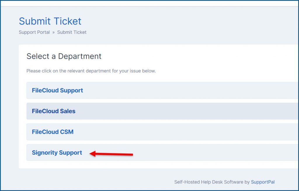 Signority Support Option