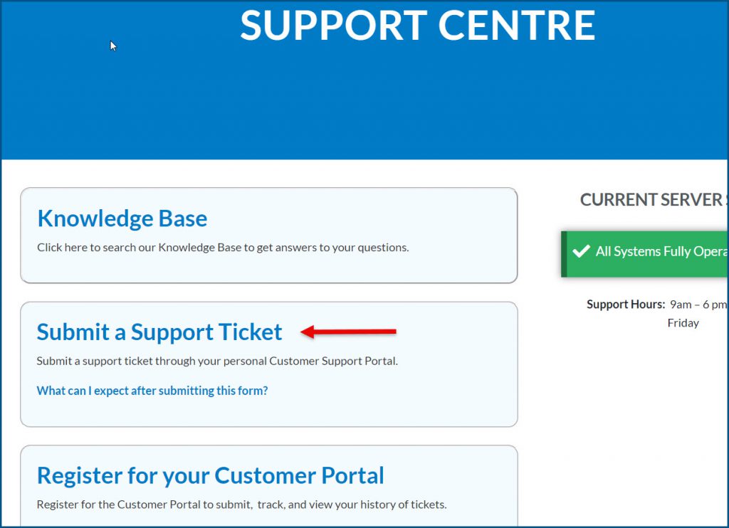 Submit a Support Ticket